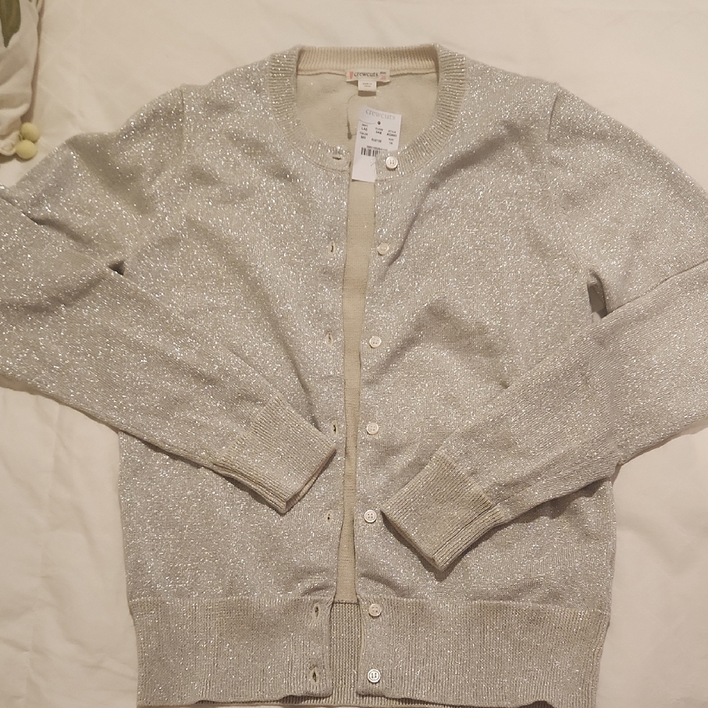 Crewcuts Shimmering Silver Cardigan